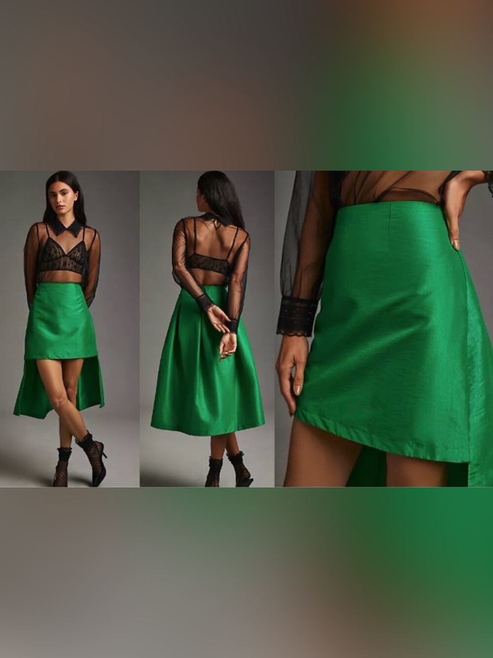 Anthropologie Maeve Asymmetrical Sateen Skirt